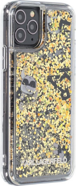 Apple iPhone 11 Pro Zwart Karl Lagerfeld Backcover hoesje Glitter - Floating charms - KLHCN58ROGO image
