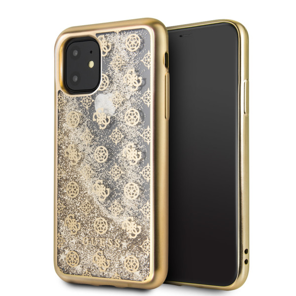 Guess Apple iPhone 11 Guess Goud Backcover hoesje GUHCN61PEOLGGO - 4G Peony - Silicone image