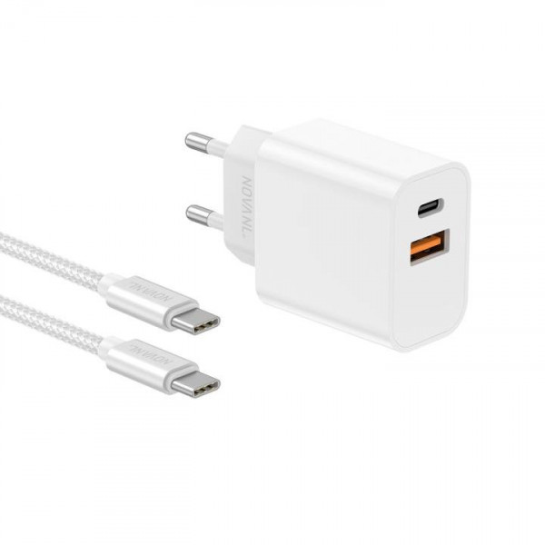 NOVANL ProCharge 20W Dual Port (USB-A & USB-C) with SpeedCharge USB C to C Cable image