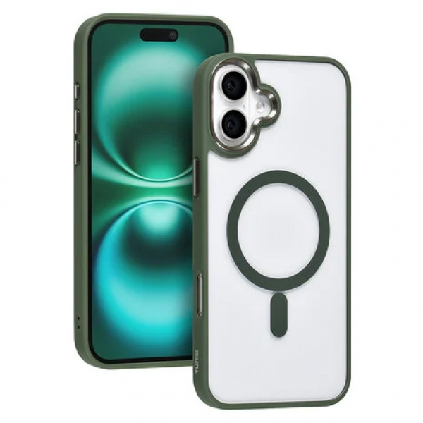 TUNIQ iPhone 16 Plus Back cover case - Magsafe - Silicone - Green image