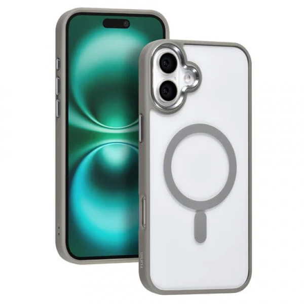 TUNIQ iPhone 16 Plus Backcover hoesje - Magsafe - Silicone - Grijs image