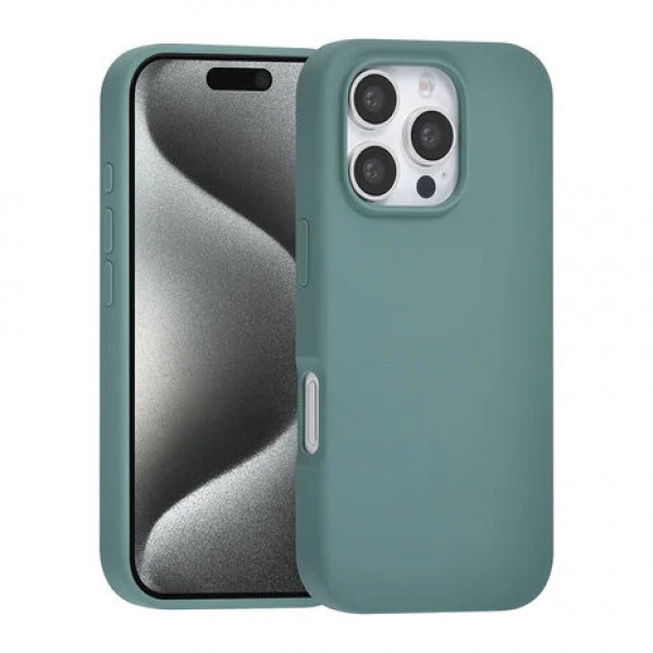 TUNIQ iPhone 16 Pro Back cover case - Premium Liquid silicone - Green image