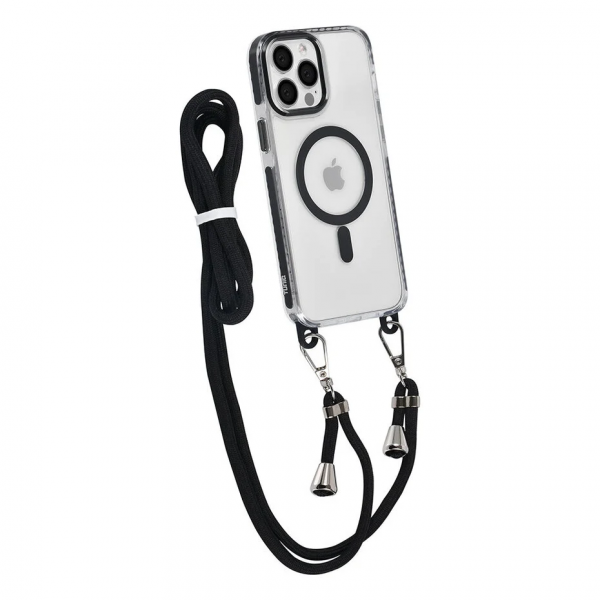 TUNIQ iPhone 13 Pro Max Back cover case - neck cord - magsafe - Black image