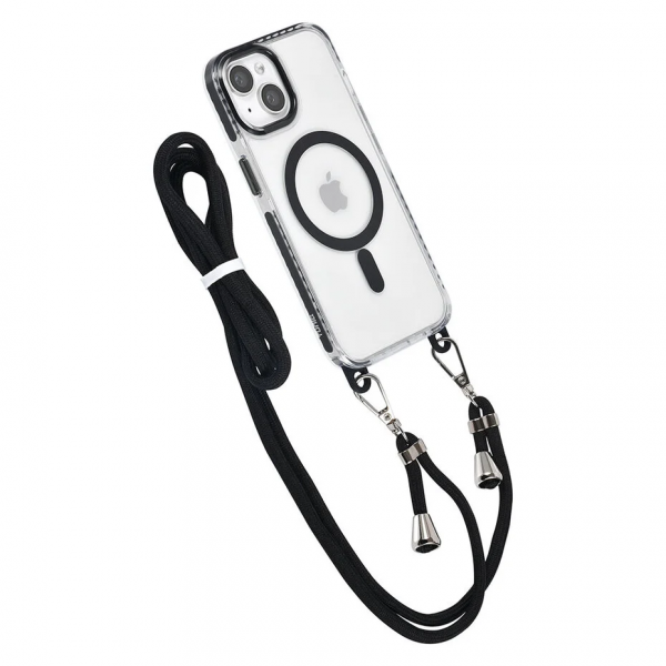 TUNIQ iPhone 14 Back cover case - neck cord - magsafe - Black image