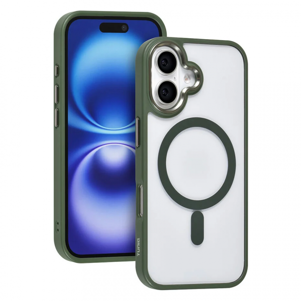 TUNIQ iPhone 16 Back cover case - Magsafe - Silicone - Green image