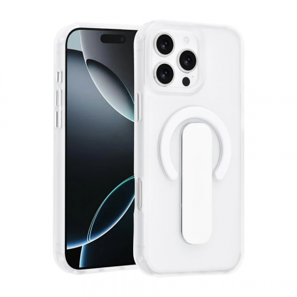 TUNIQ iPhone 16 Pro Max Back cover case - Built-in Ring Stand - Antishock - Silver image