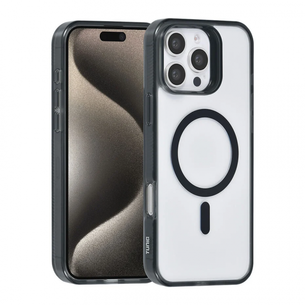 TUNIQ iPhone 16 Pro Max Back cover case - Magsafe silicone - Black image