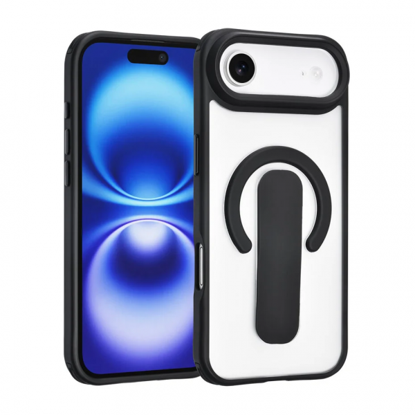 TUNIQ iPhone 17 Air Back cover case - Built-in Ring Stand - Antishock - Black image