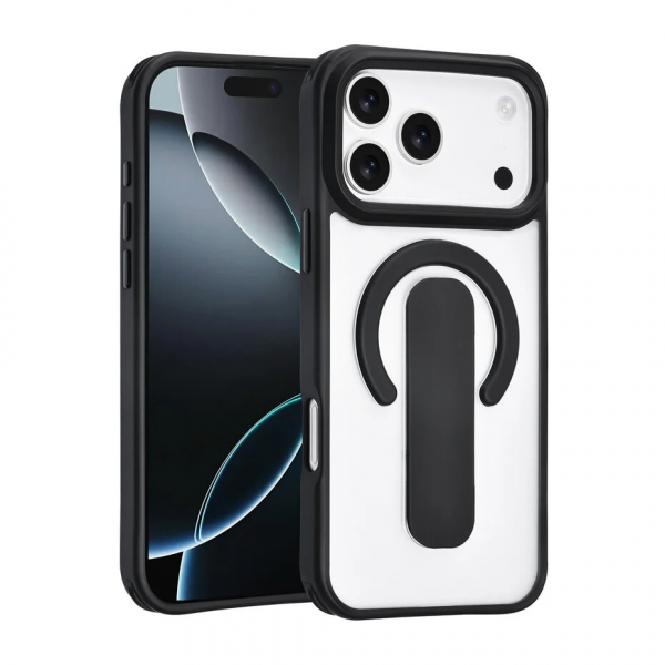 TUNIQ iPhone 17 Pro Max Back cover case - Built-in Ring Stand - Antishock - Black image