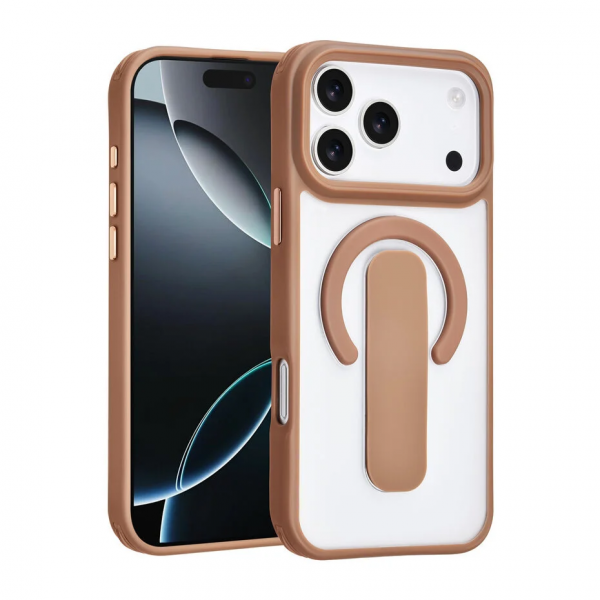 TUNIQ iPhone 17 Pro Max Back cover case - Built-in Ring Stand - Antishock - Gold image