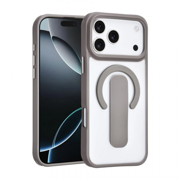 TUNIQ iPhone 17 Pro Max Back cover case - Built-in Ring Stand - Antishock - Grey image